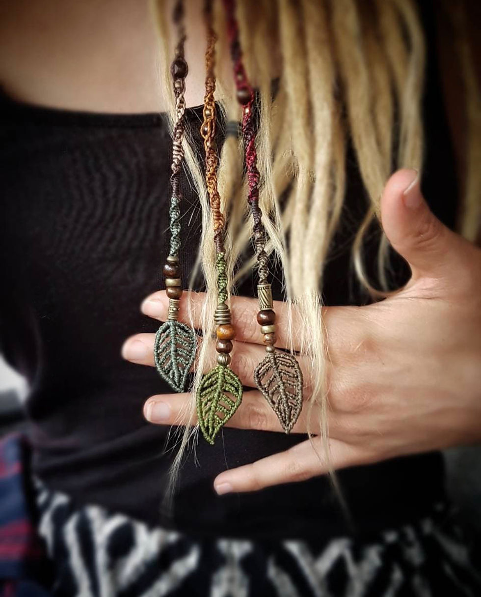 Thumbnail: Dreadwrap Macrame Mosgroen/oker