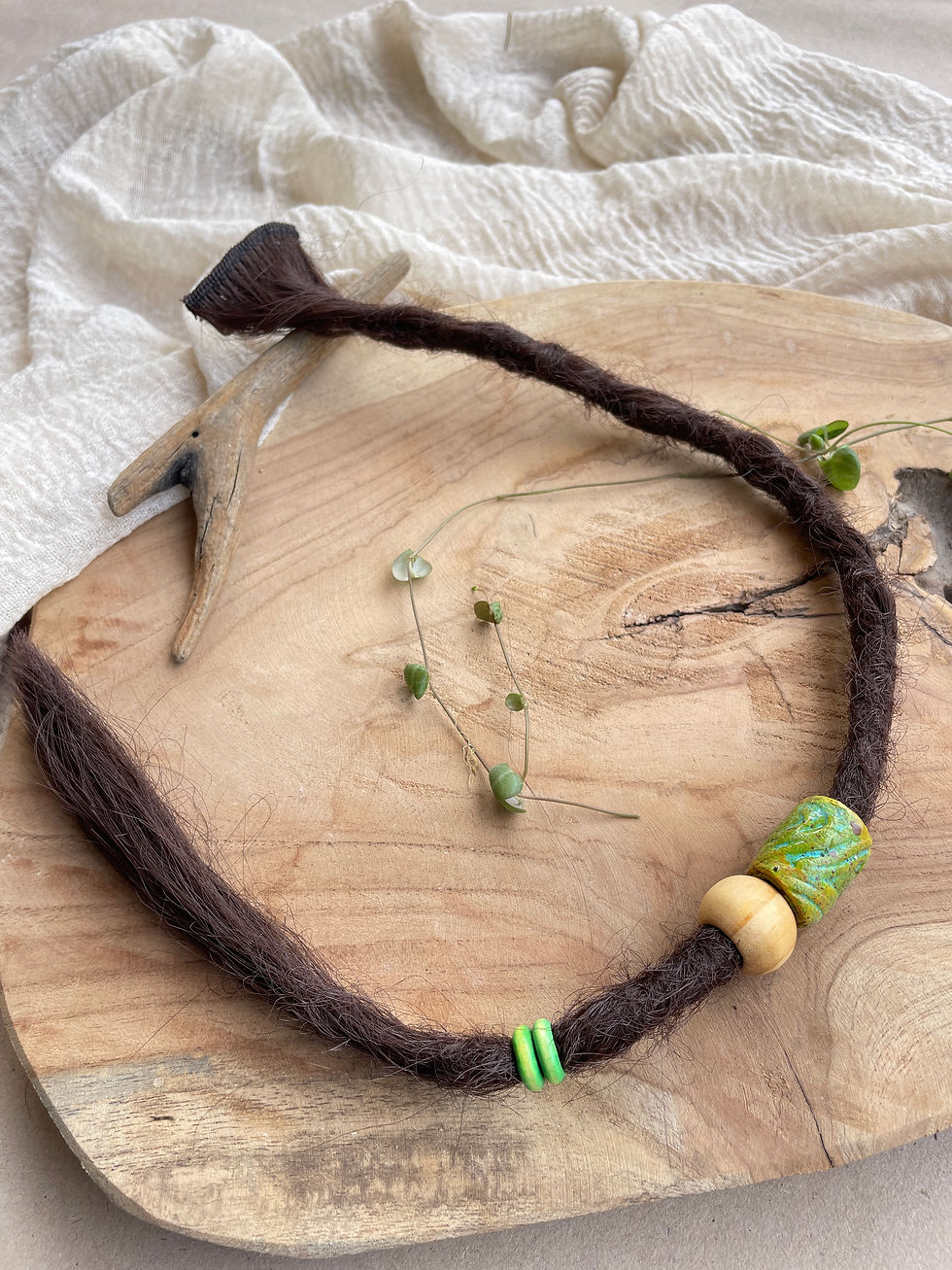 Thumbnail: Dreadlock Decorated Dark Brown 52cm