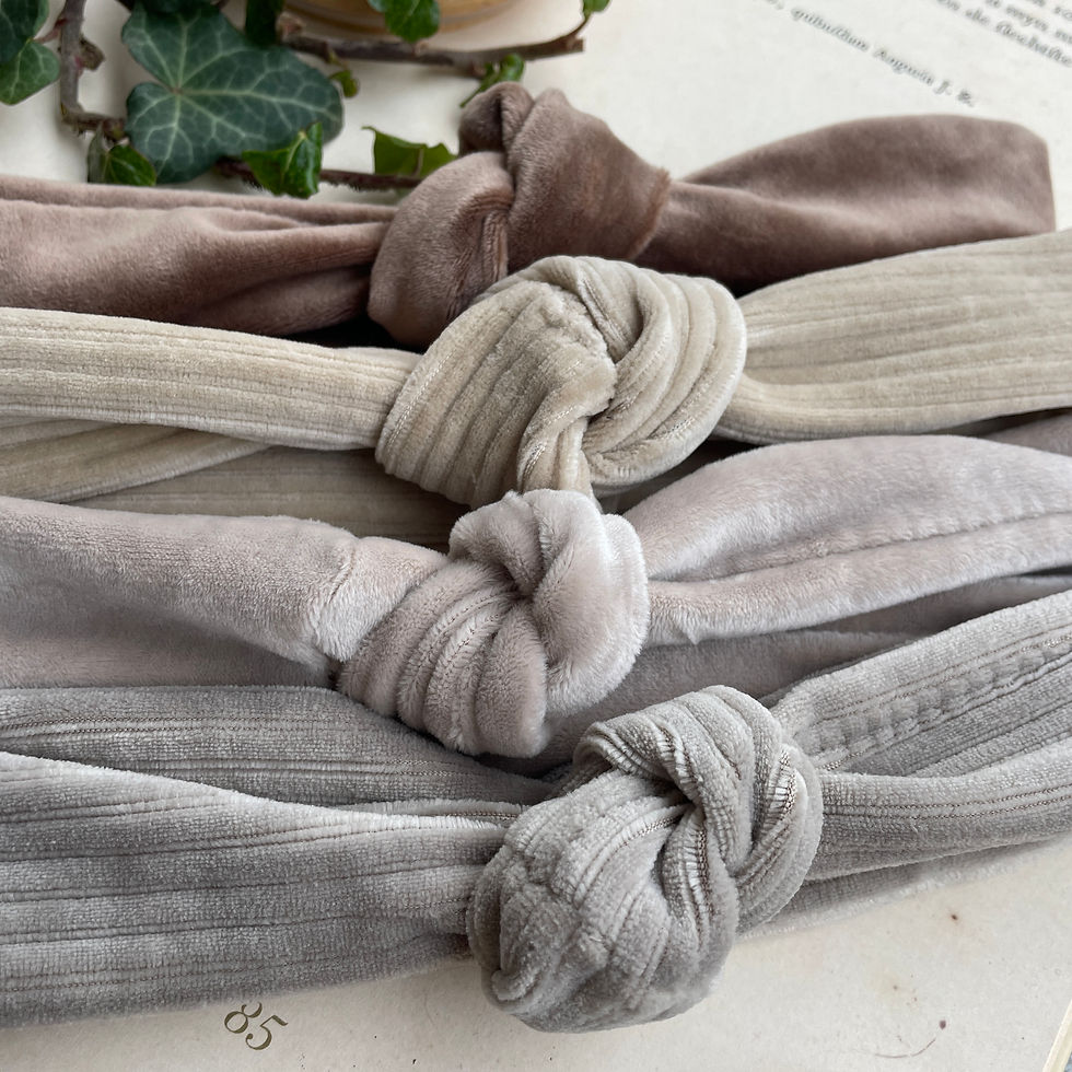 Thumbnail: Haarband Small Velvet Velours Taupe