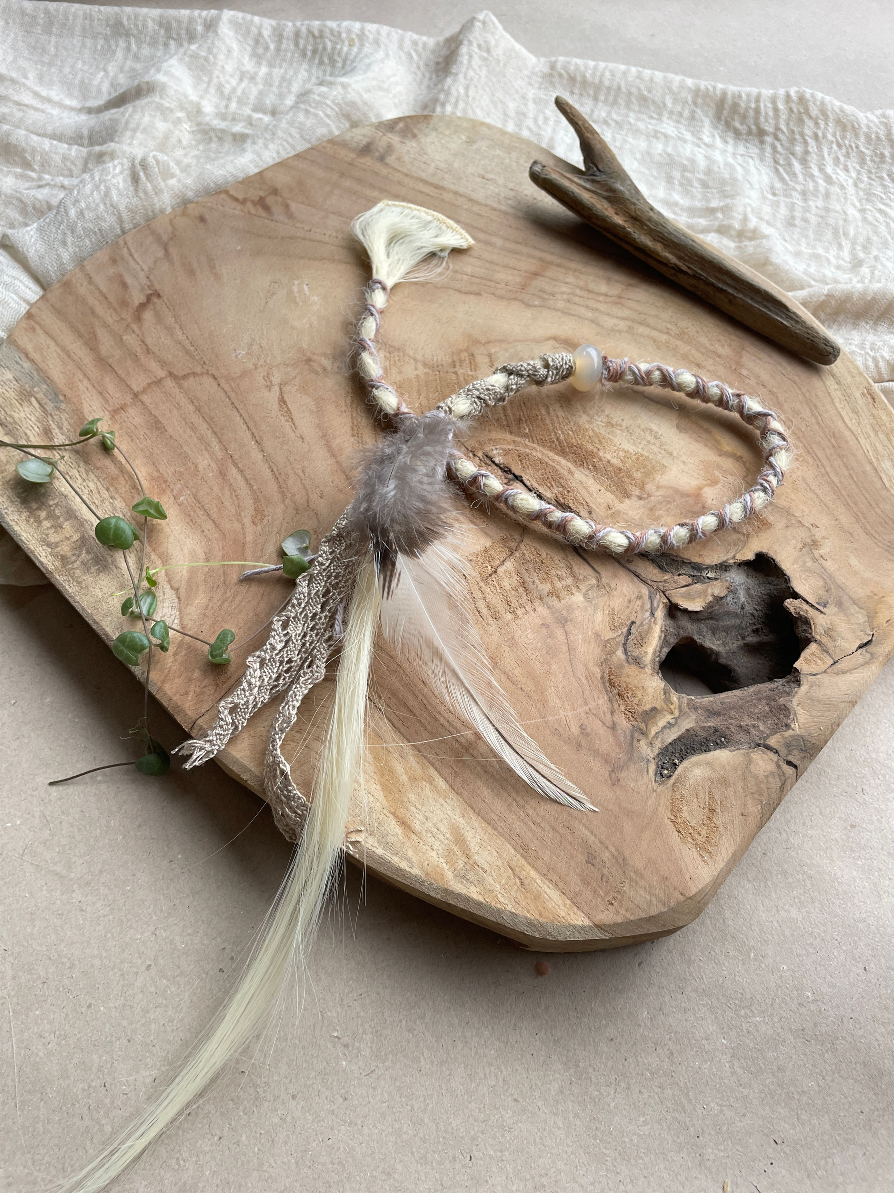 Dreadlock verziert blond 60 cm