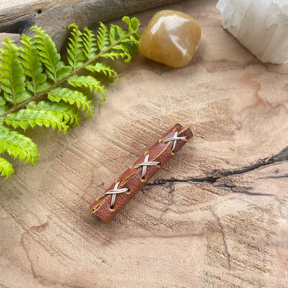 Thumbnail: Leather Dreadbead Brown