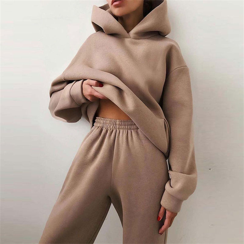 Thumbnail: Women's Tracksuit Suit Autumn Fashion Warm Hoodie Sweatshirts Two Pieces