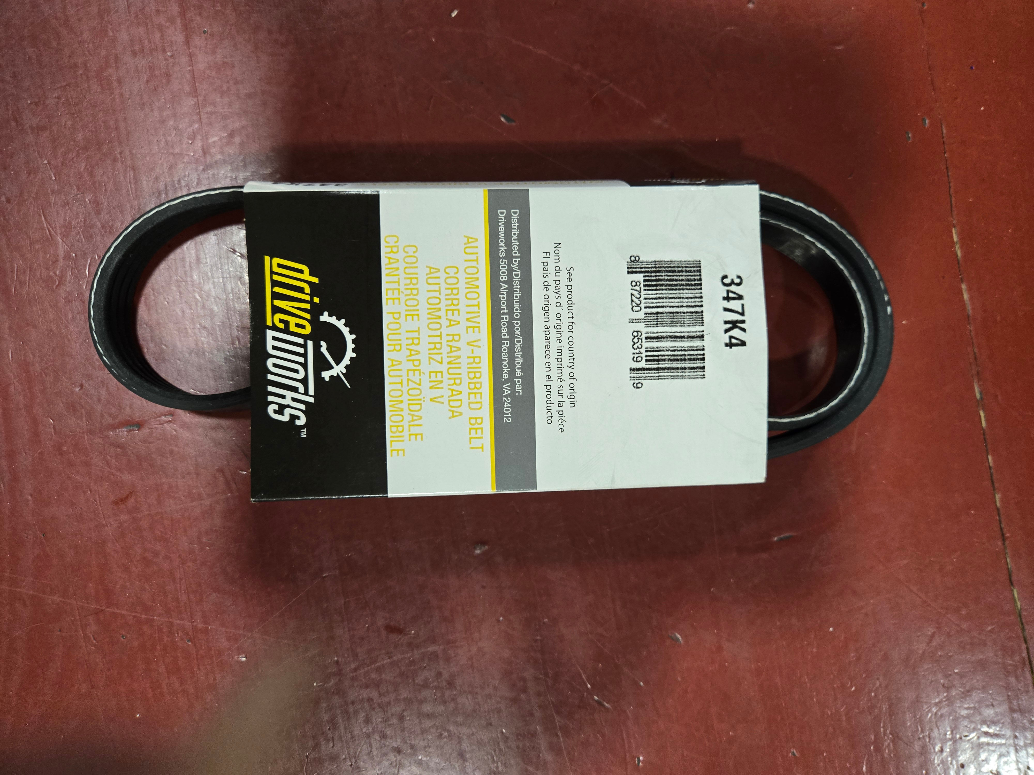 DRIVE WORKS 347K4 BOLT POLY RIB BELT
