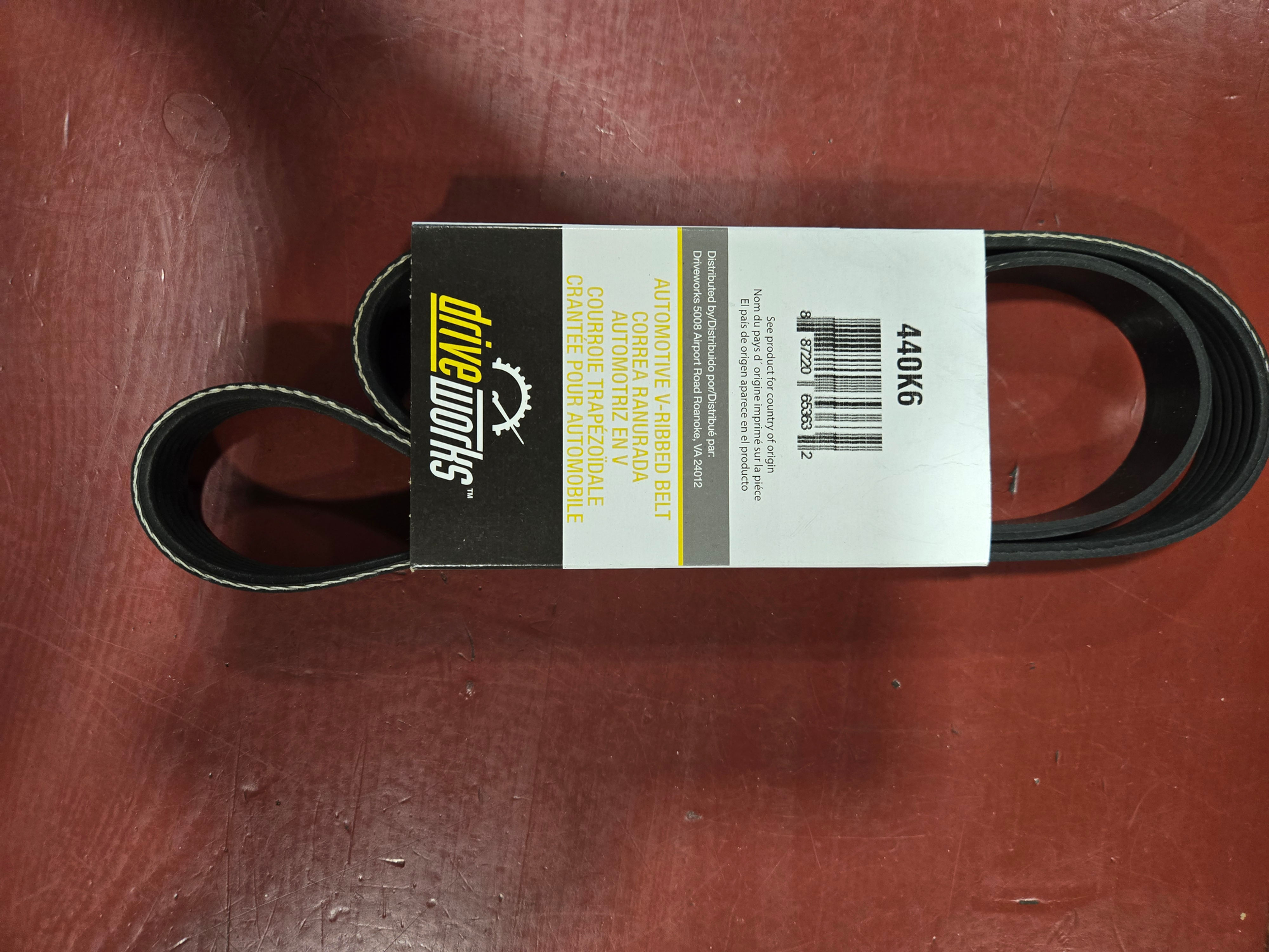DRIVE WORKS 440K6 POLY RIB BELT