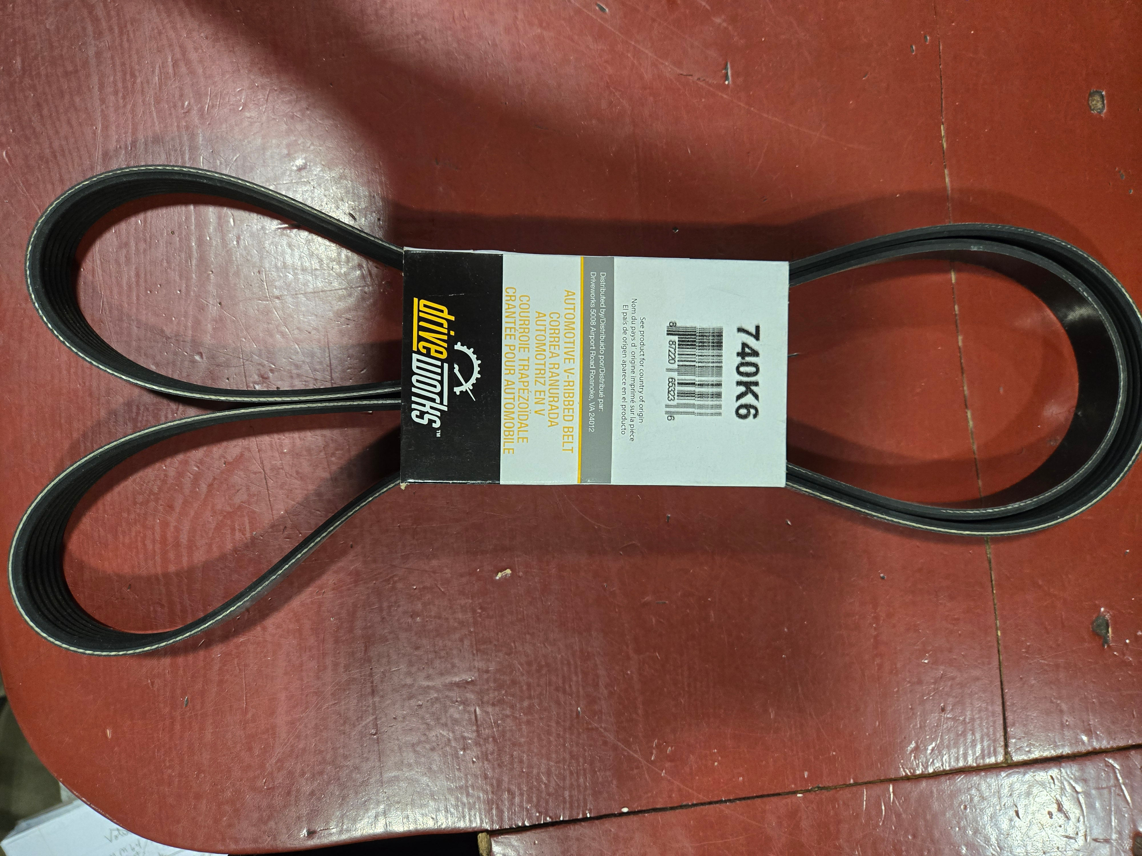 DRIVE WORKS 740K6 POLY RIB BELT