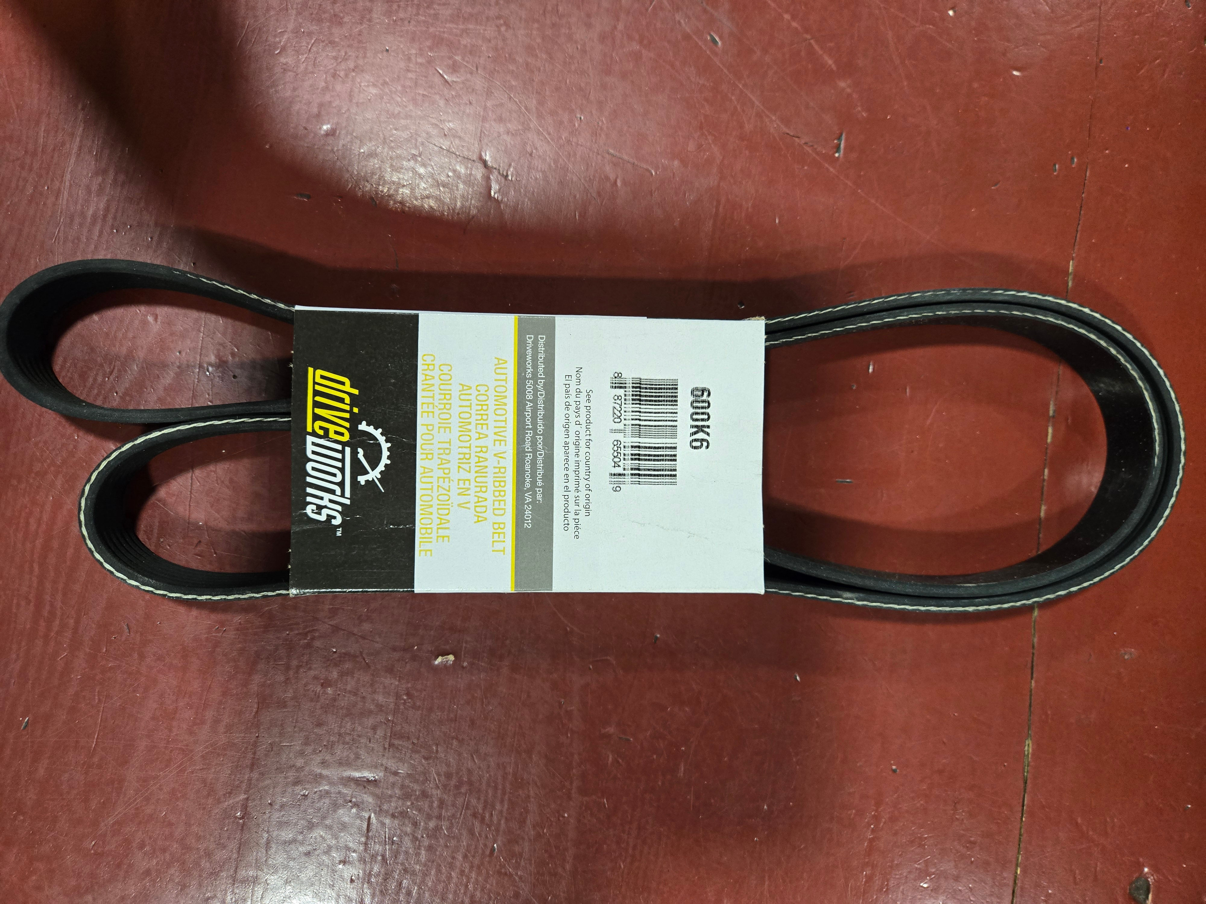 DRIVEWORKS\ CARQUEST 600K6 POLY RIB BELT