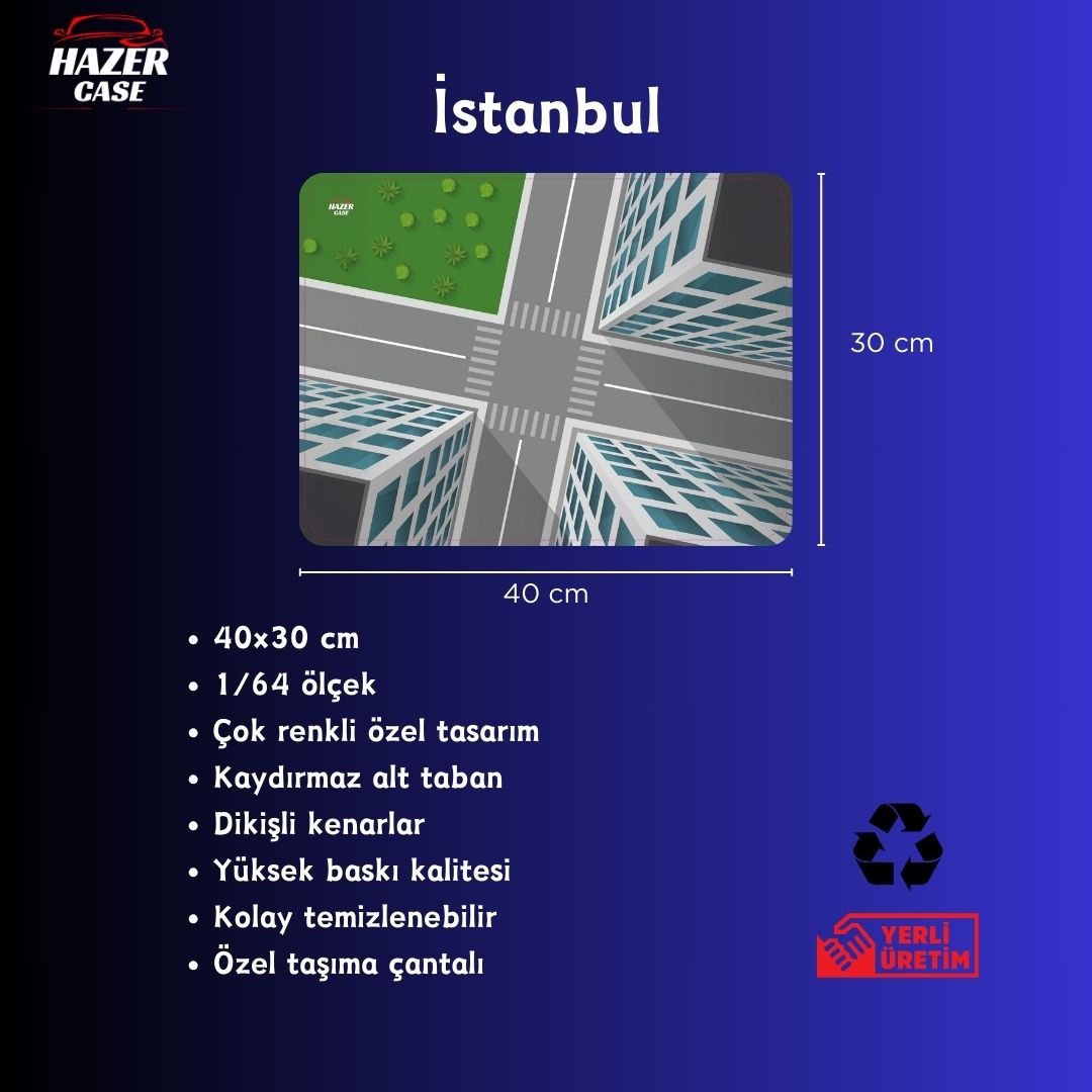 İstanbul Diorama Mat, 1/64 ölçek araç otopark zemini