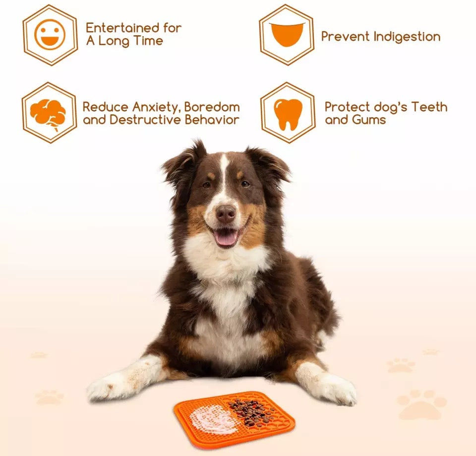 Thumbnail: Mat For Dogs Cats Slow Food Bowls New Pet Dog Feeding Food Bowl Silicone Dog Fee