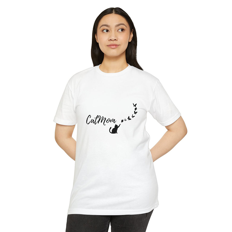 Thumbnail: Cat Mom T-Shirt with Paw Print — Cute Pet Lover Tee