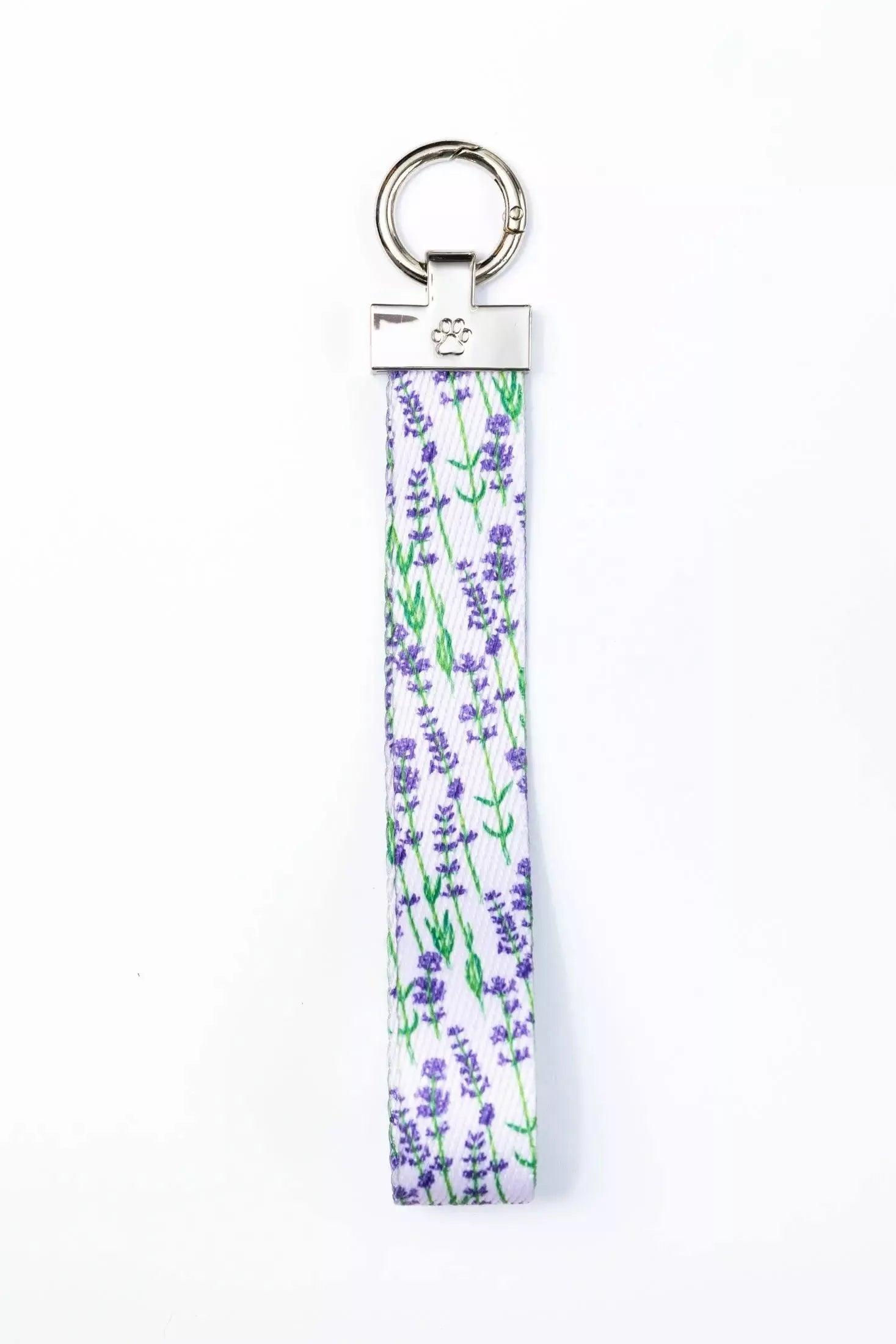 Aria the Fox Lavender Blooms Wristlet Keychain