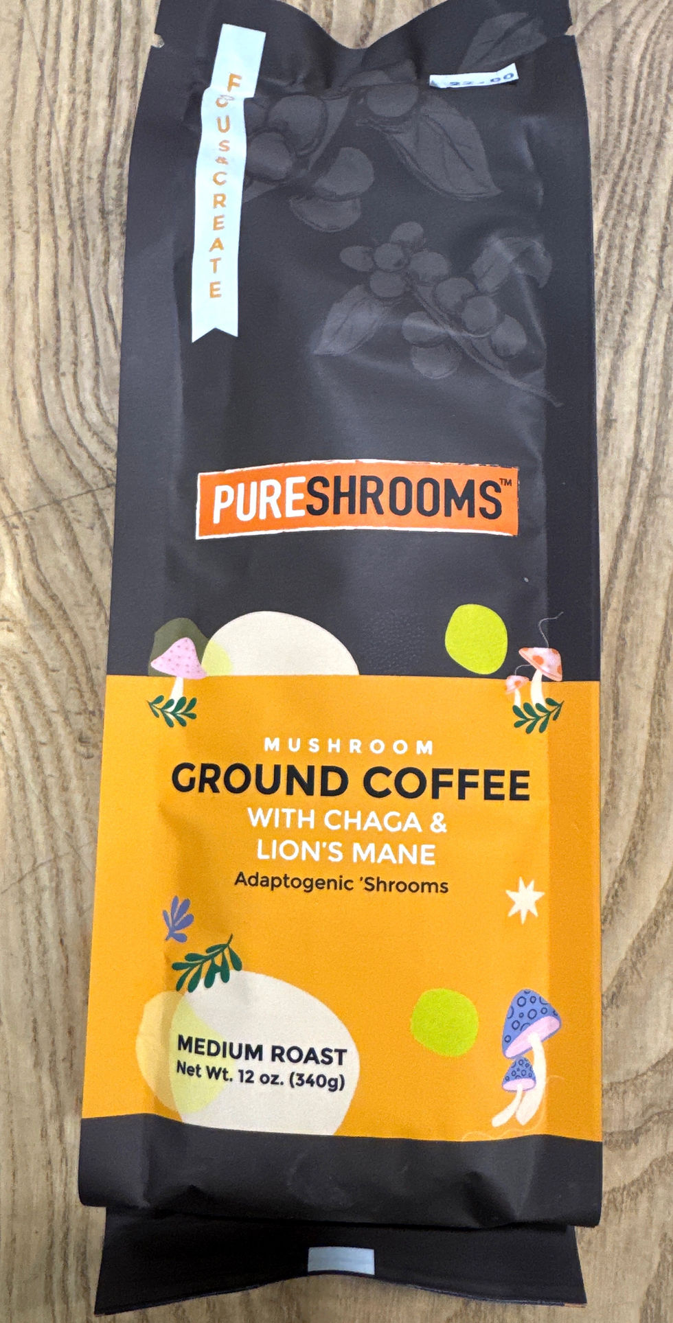 Thumbnail: PureShroom Ground Coffee w Chaga & Lions Mane