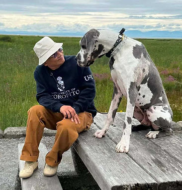 Training a reactive Great Dane to stay calm and engaged on a busy hiking trail.