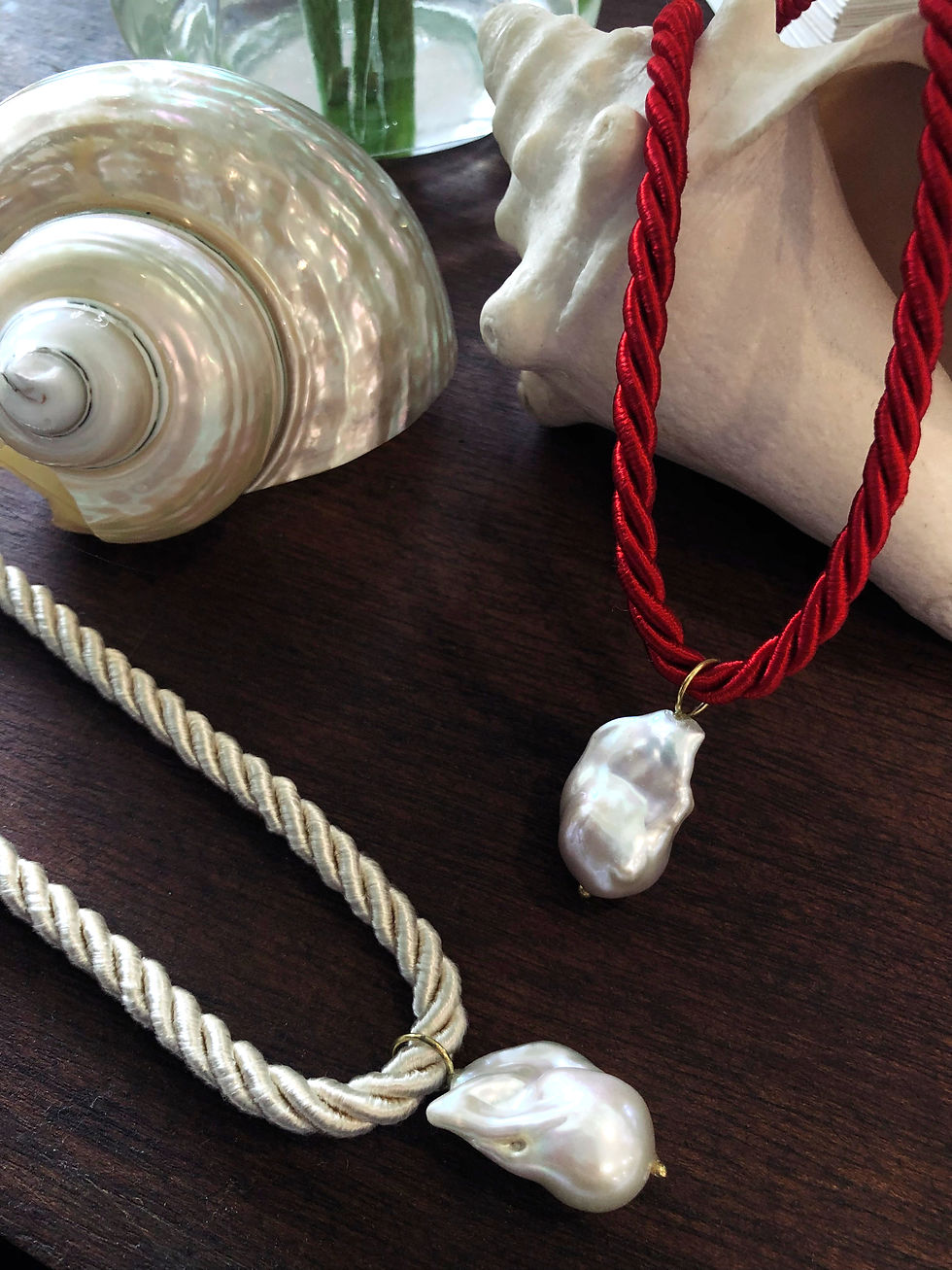 Miniatura: Colar Cordão e Pérola Barroca