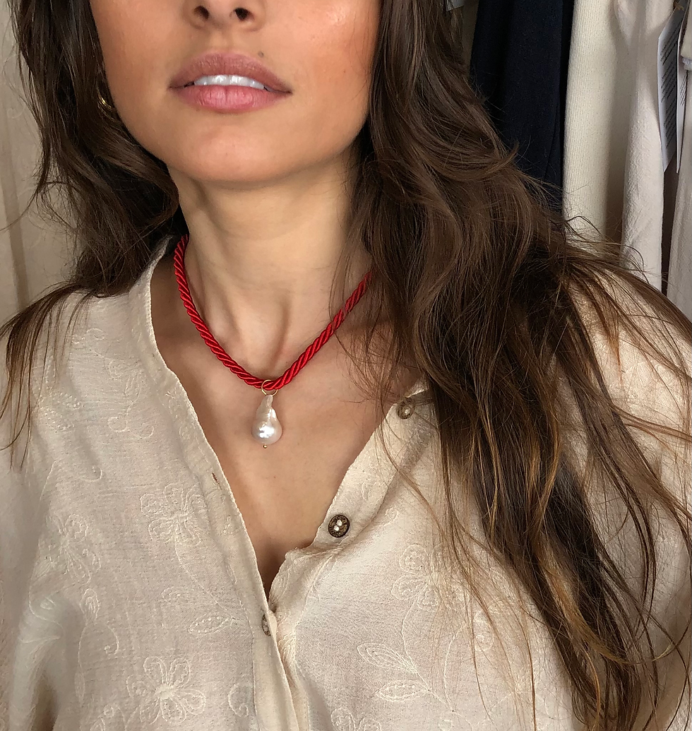 Miniatura: Colar Cordão e Pérola Barroca