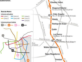 Metro de Santiago: Estas serán las estaciones de la futura LÃnea 8