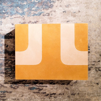 yellow ivory suede tea box closed