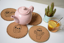 Dessous de plat liège kawaii