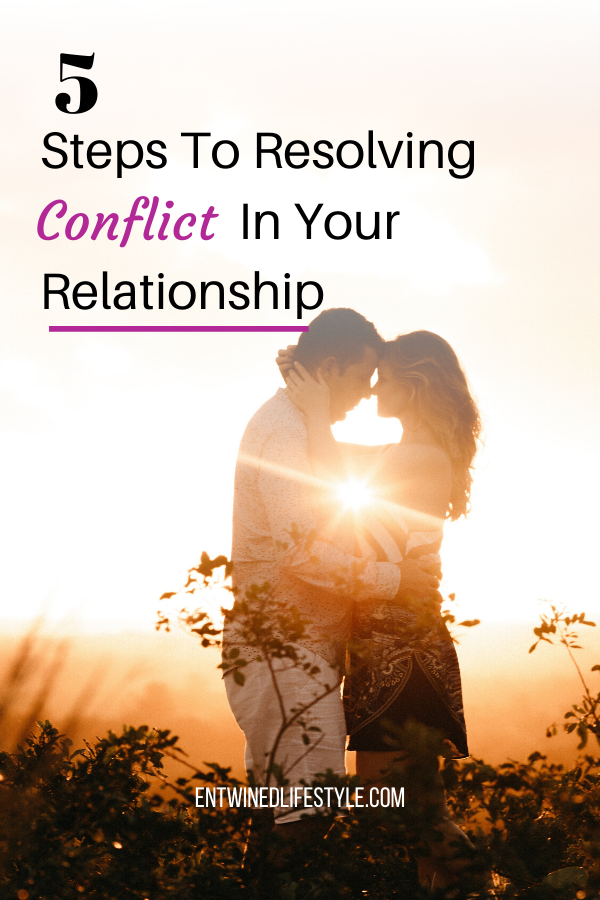 Struggling to get past a conflict in your relationships? Use these 5 simple steps to resolve the discord so you can get back to enjoying each other. #relationshiptips #relationshipadvice #marriageadvice #healthyboundaries #conflictresolution