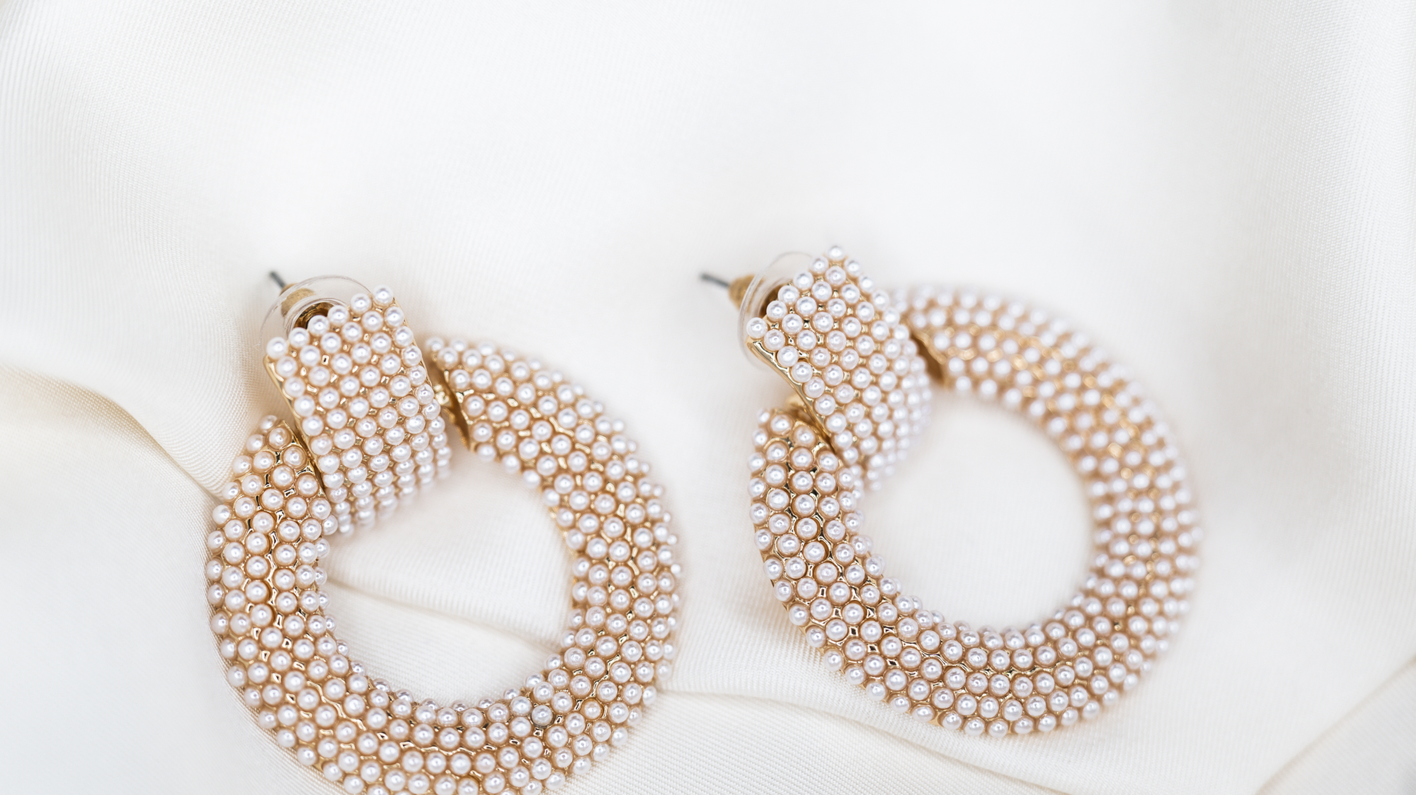 Pearl Halo Door Knocker Earrings