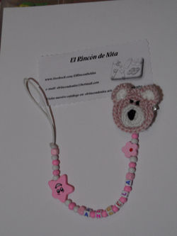 Chupetero osito rosa