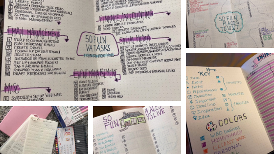 Bullet journal with 50 Fun Things
