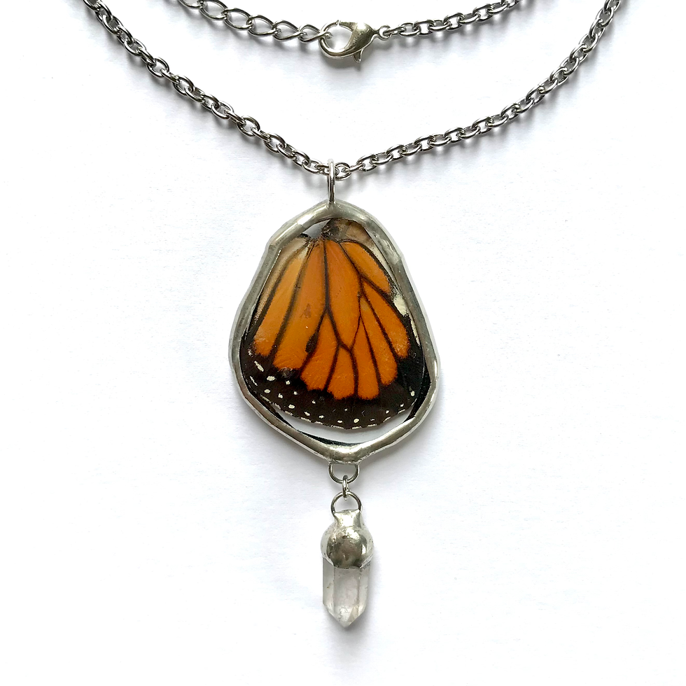 Monarch Wing & Clear Quartz