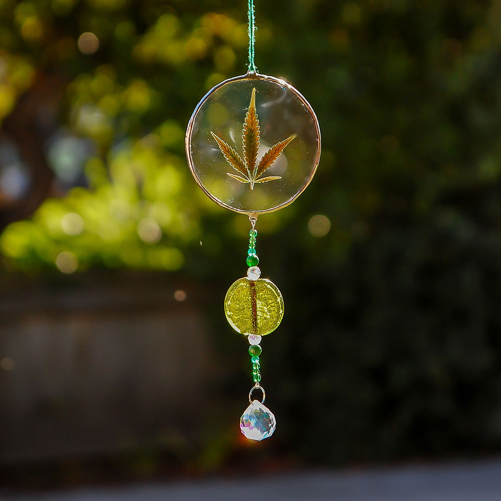 Hemp Leaf Suncatcher