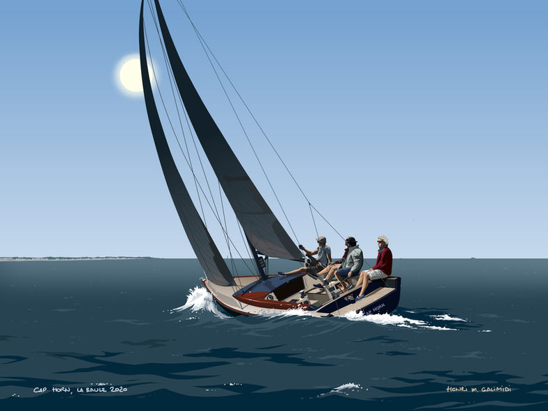 Illustration Affiche Bateau la baule Tofinou