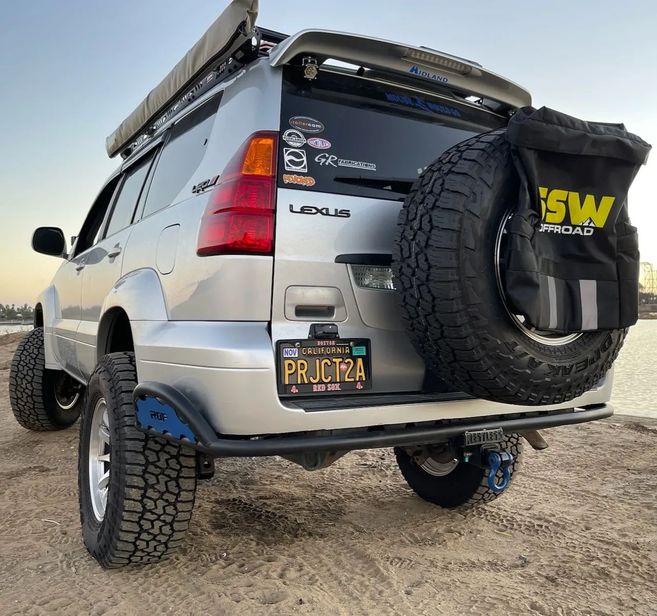 Thumbnail: 02-09 Lexus GX470 rear tube bumper w/ kick outs (Bolt on)