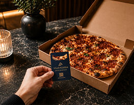 Branded packaging insert included with a takeaway food order