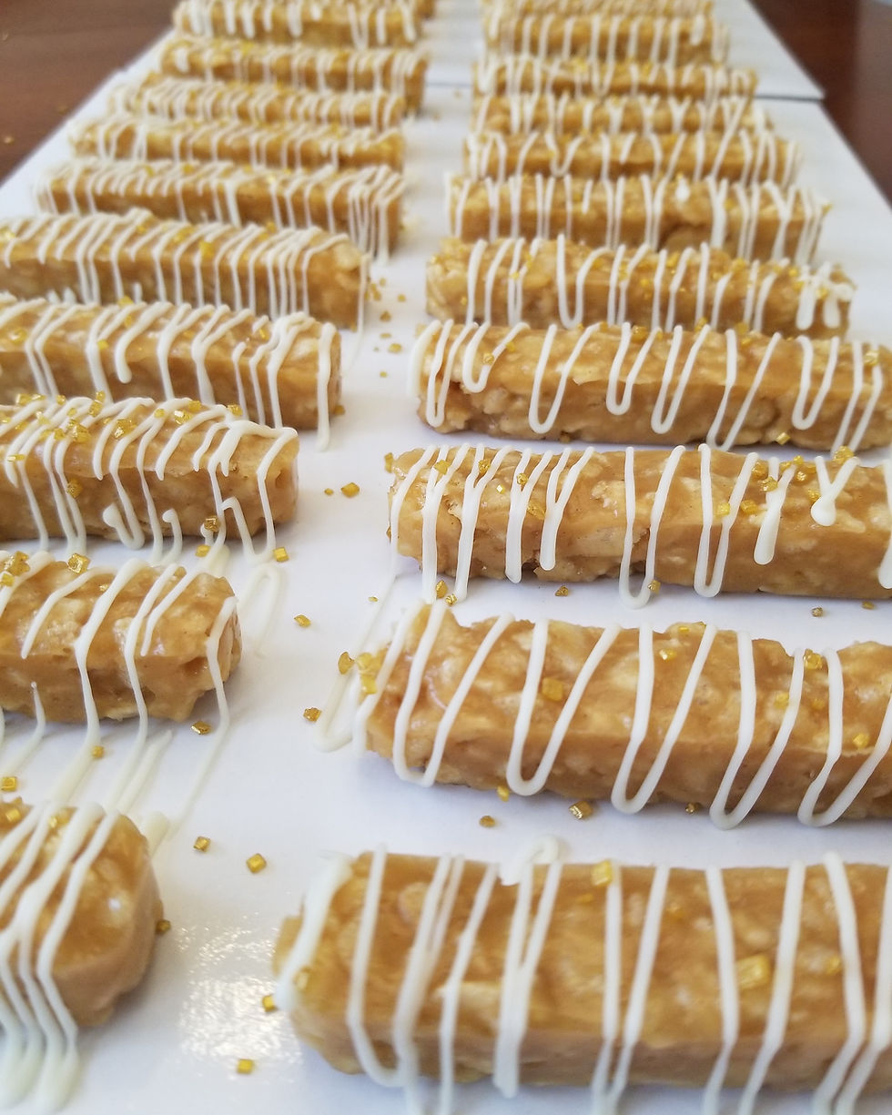 Mini Peanut Chew Logs