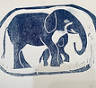Elefant Kinderkunstkurs Druckerpresse