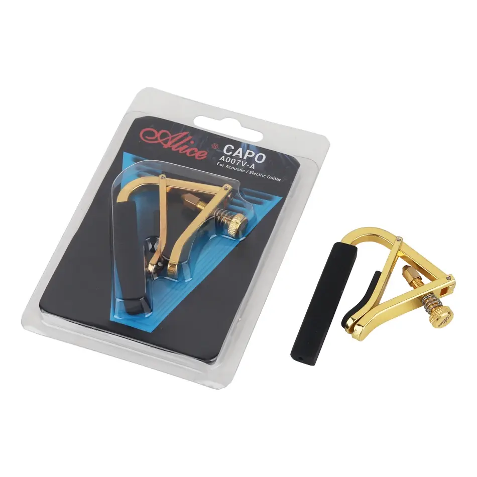 Thumbnail: Alice A007V Golden Guitar Capo Zinc Alloy  Adjustable for Acoustic Electric