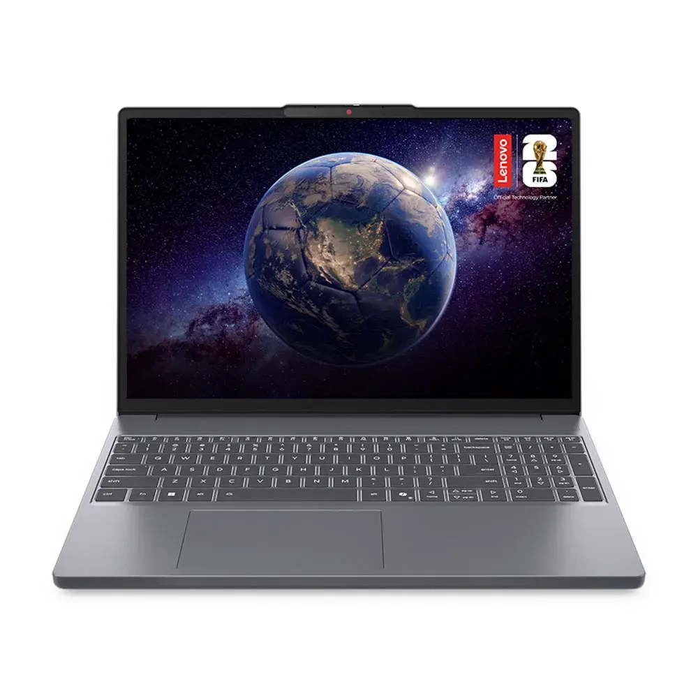 Laptop prateado com a Terra visível na tela
