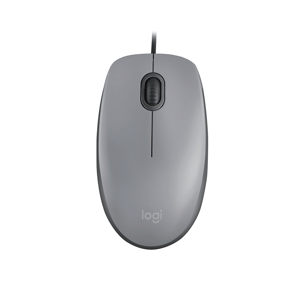 Mouse Logitech com fio cinza