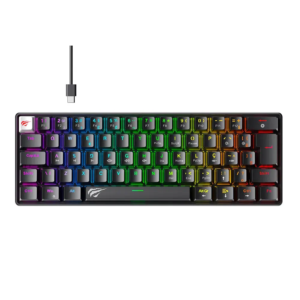 Teclado mecânico compacto RGB com cabo