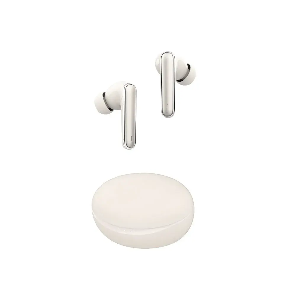 Fones de ouvido sem fio brancos com estojo