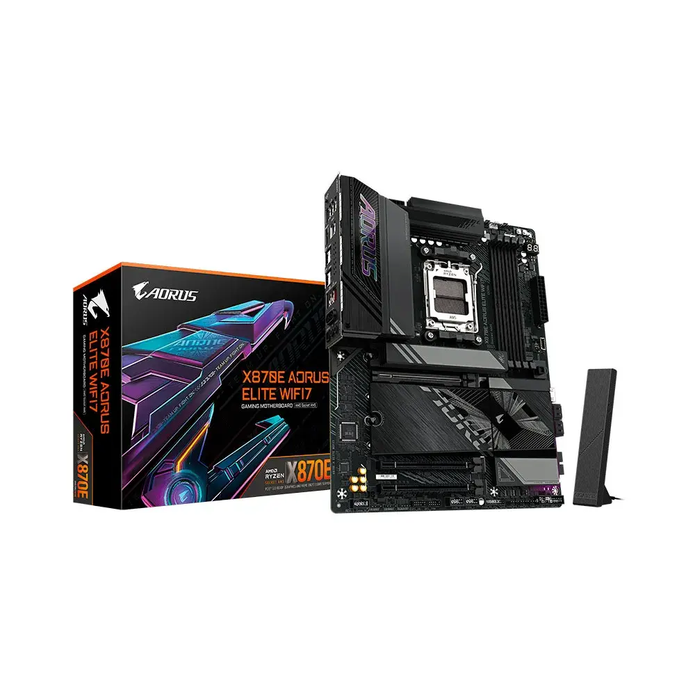 Placa-mãe ASRock e embalagem