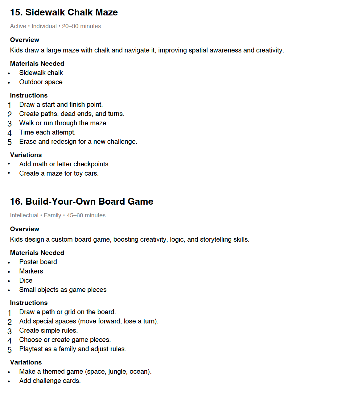 50 Simple Activities with Kids