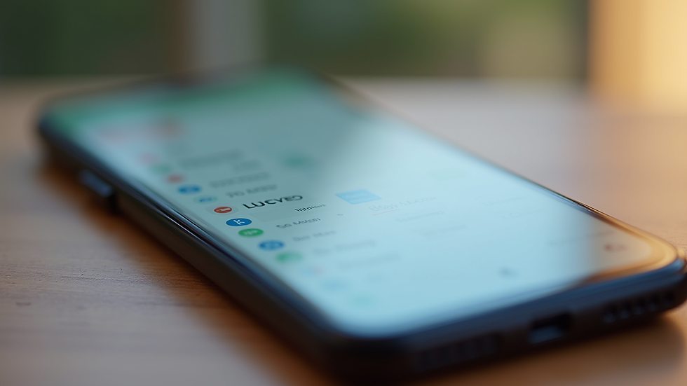 Close-up view of a smartphone screen showing a calendar app with color-coded events