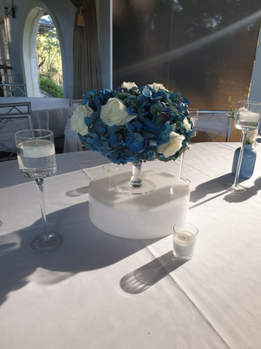White Round Perspex Riser | Blissful Events