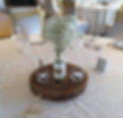Rustic log with baby's breath