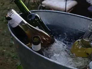 wine in an ice bucket
