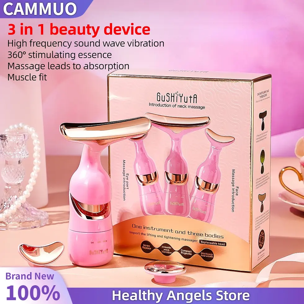 Thumbnail: 3 in 1 Face Massager Neck Facial Eye Massage Anti Aging Beauty Tools