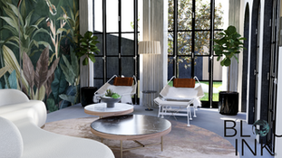 Spatial Psychology: An intentional living area utilizing organic forms and botanical motifs to recalibrate the home's psychological frequency.