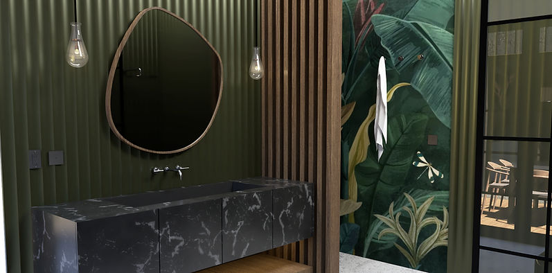 Primary Bathroom - Arc House - BLOU INK