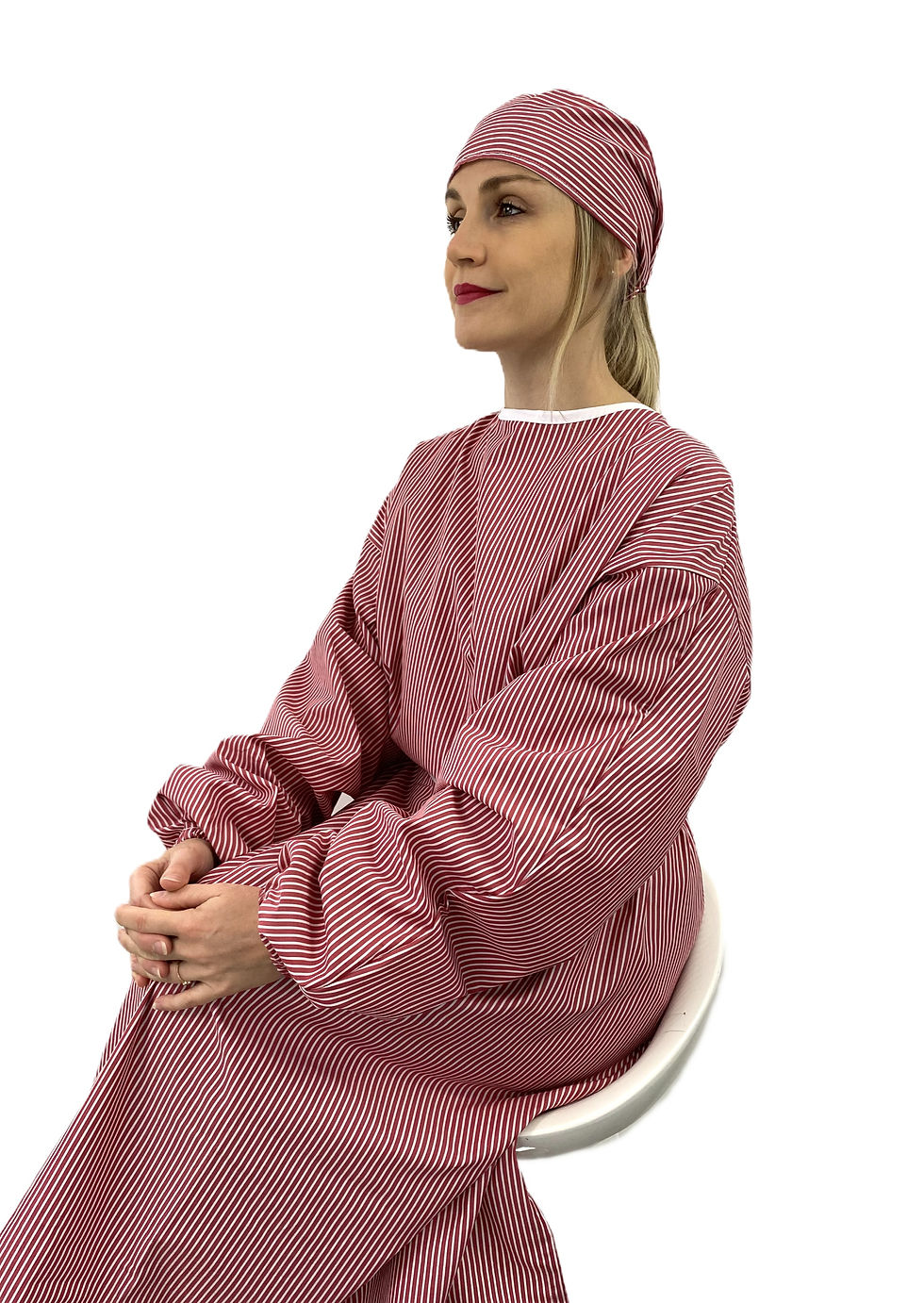 Miniature : Surblouse mixte imprimée rayures rouge
