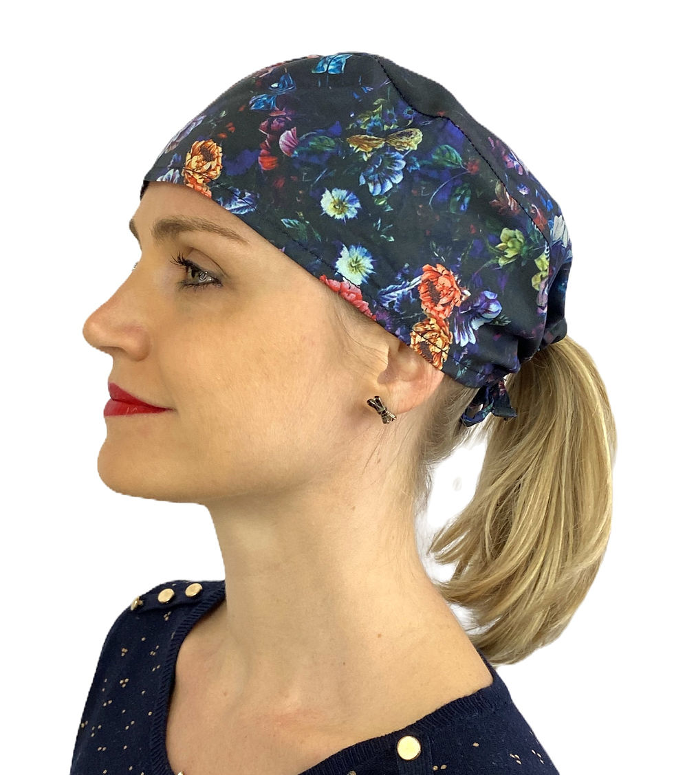 Miniature : Calot court coton fantaisie imprimé fleurs