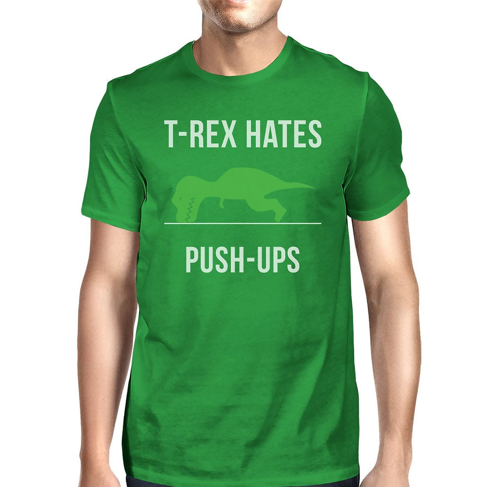 Miniatura: T-Rex Push Ups Mens Funny Workout Shirts Lightweight Cotton T-Shirt
