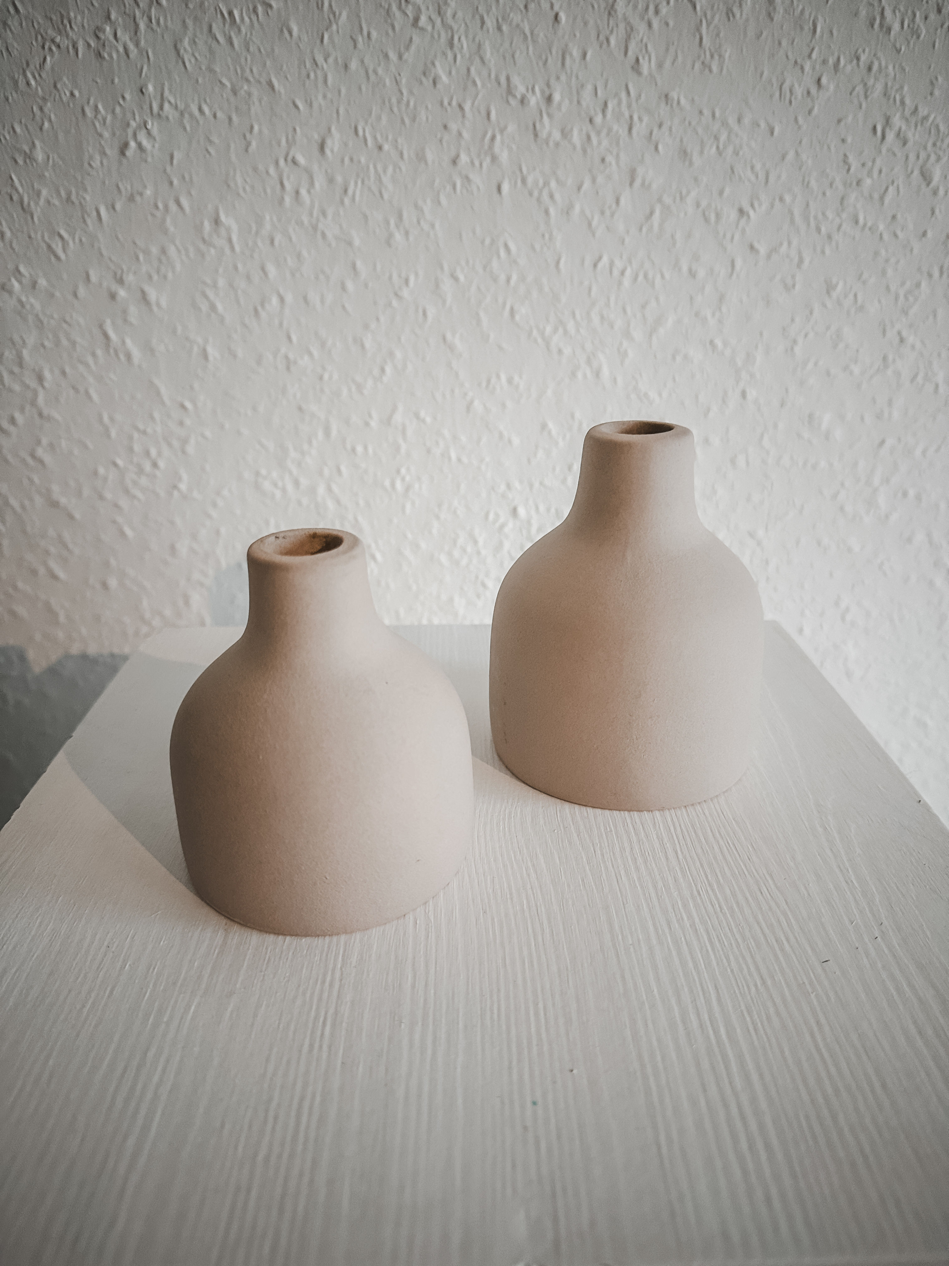 Vase Keramik Beige groß